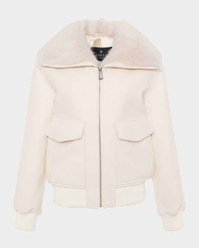 Jacket with Select Lamb Shearling Collar